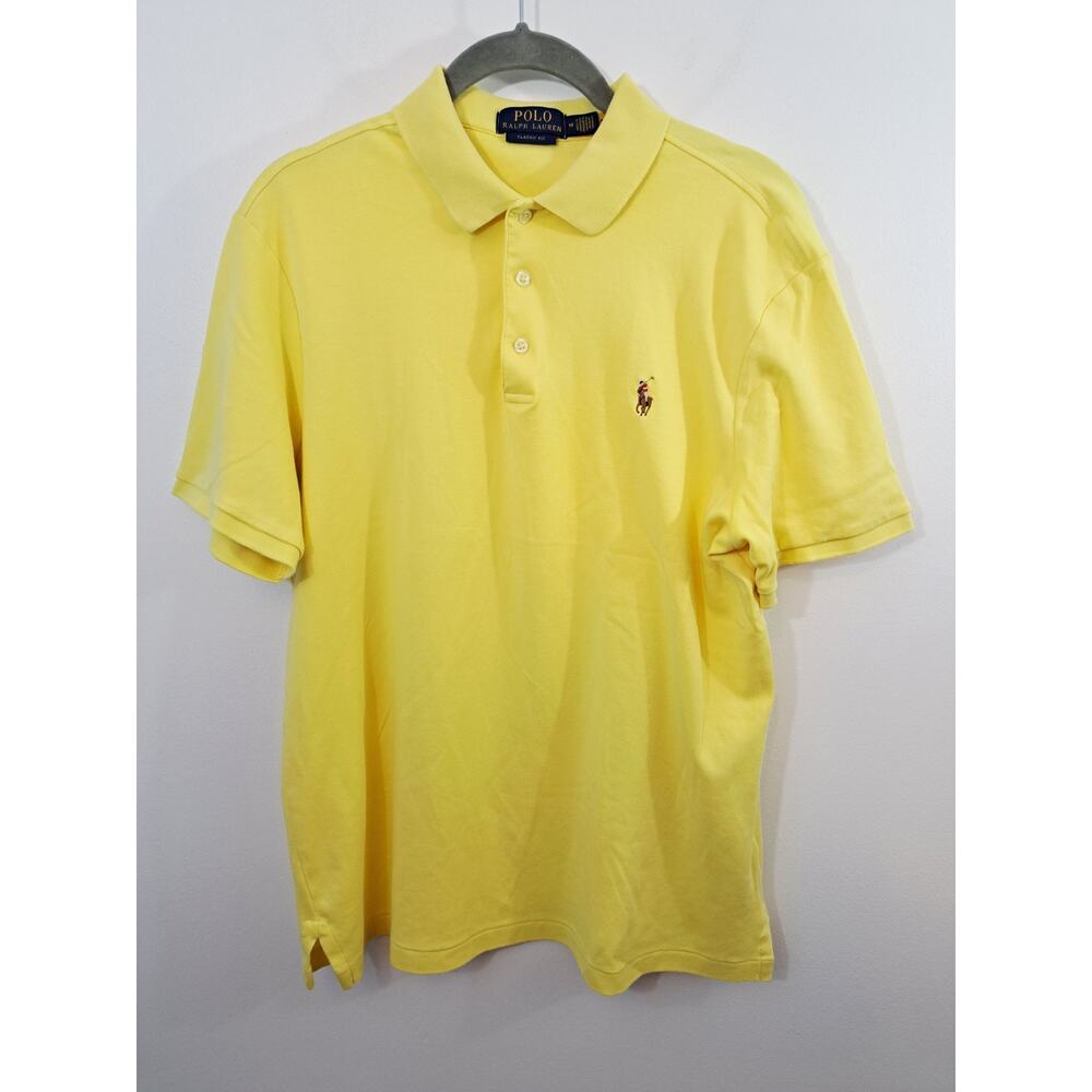 Polo Ralph Lauren Men's Yellow Classic Fit Polo Shirt In Size Medium